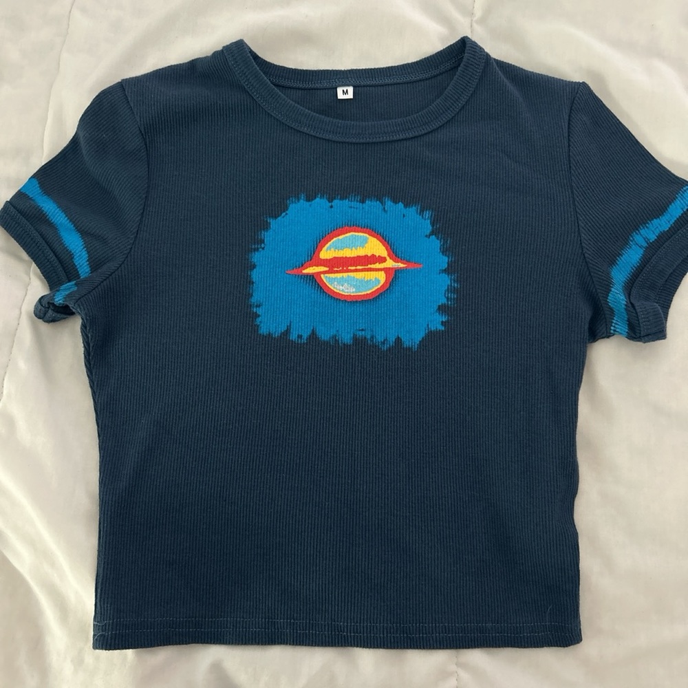 Blue planet crop top